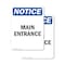 Signmission Main Entrance, 7 in W x Rectangle, Plastic OS-2PACK-NS-P-710-V-14083 - alternate 1